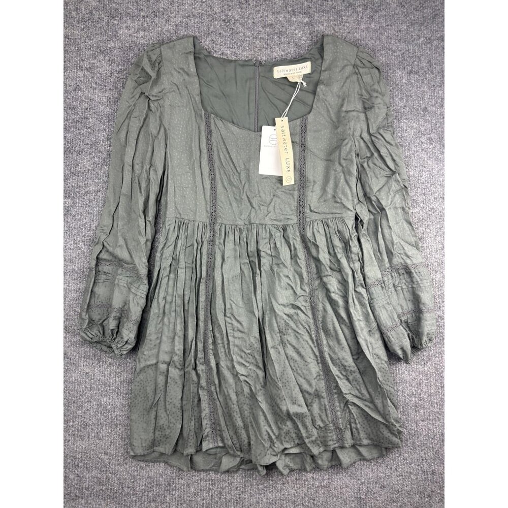 Saltwater Luxe Dress Womens Large Willow Mini Long Sleeve Boho Textured NWT